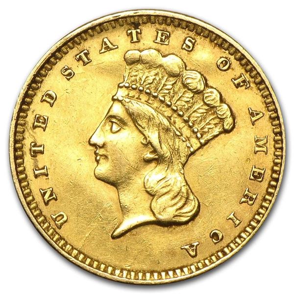 $1 Indian Head Gold Dollar Type 3 Minted 1856-89