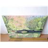 Image 2 : Original Oil On Canvas By Unknown Artist, Bridge With Trees 30"W X 24"H