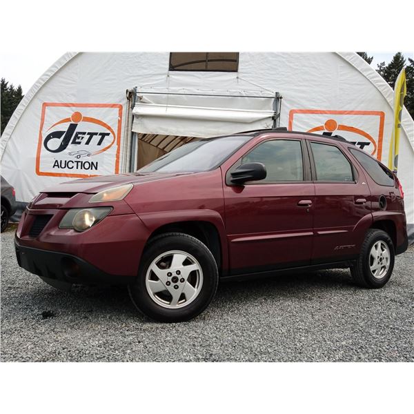 A6 --  2002 PONTIAC AZTEK, Red, 205,609 KMS