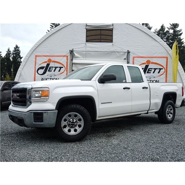 A2 --  2015 GMC SIERRA 1500 EXT CAB, White, 155,829 KMS  "NO RESERVE"