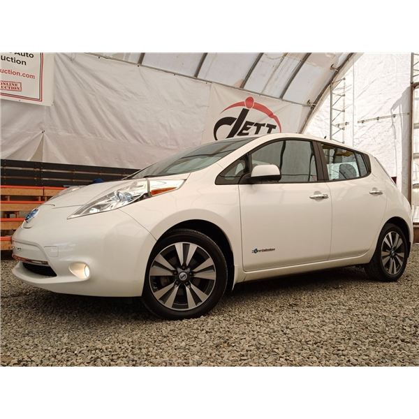 C6 --  2013 NISSAN LEAF S ELECTRIC , White, 104449 KM