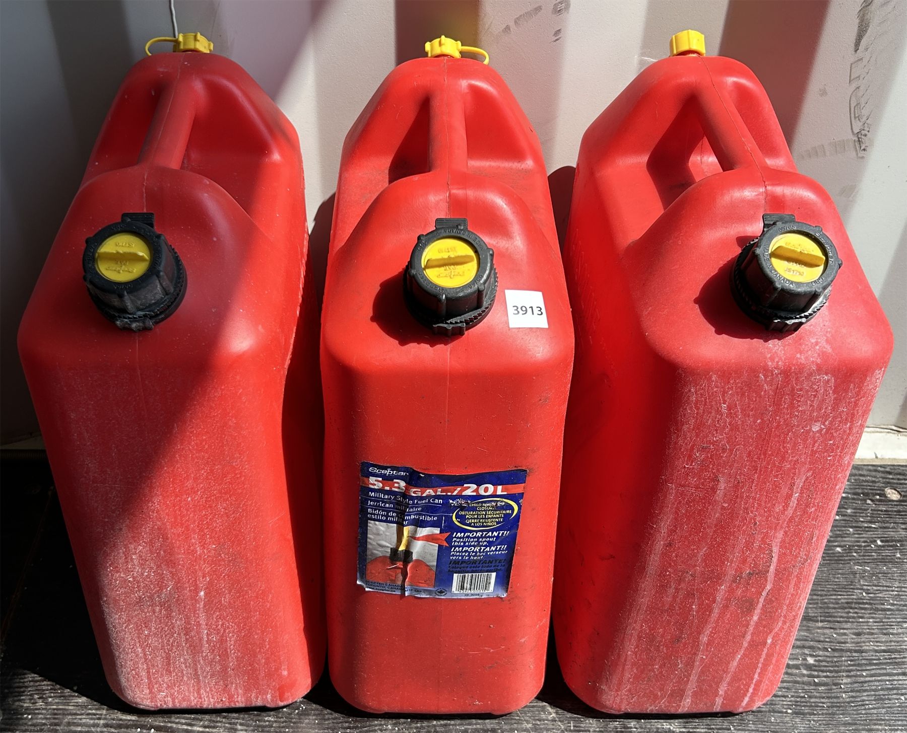 LOT OF 3 - FUEL CANS