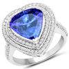 Image 1 : 4.69ct Tanzanite 14K White Gold Ring