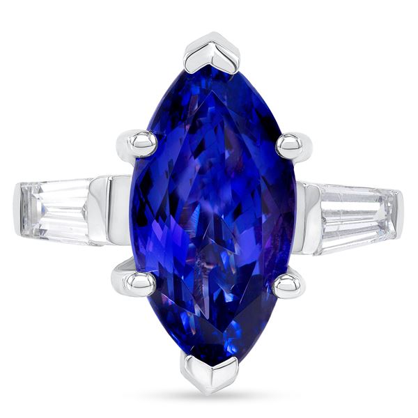 5.68ct Marquise Tanzanite & Diamond Ring