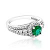 Image 2 : 0.61ct Natural Emerald 14K White Gold 5.2gm Ring