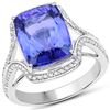 Image 1 : 6.55ct Tanzanite 14K White Gold Ring