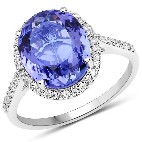 4.46ct Tanzanite 14K White Gold Ring