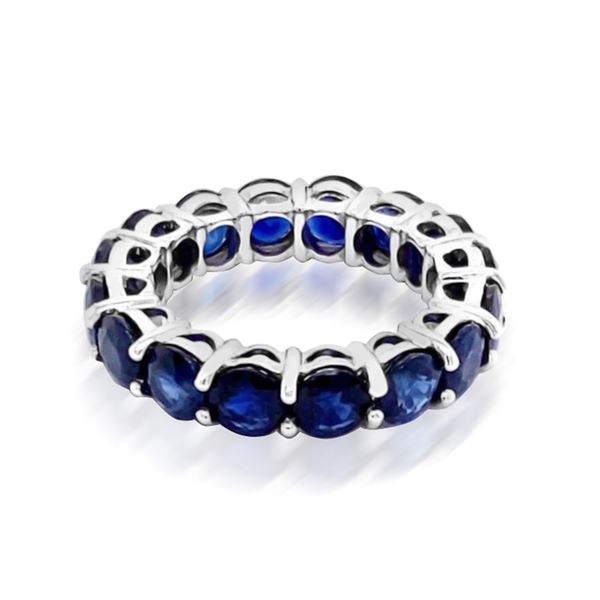 8.90ct Natural Ceylon Blue Sapphire 14K White Gold Ring