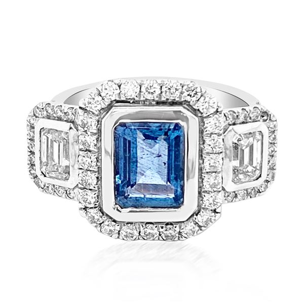 1.56ct Natural AQUAMARINE 14K White Gold 6.4gm Ring
