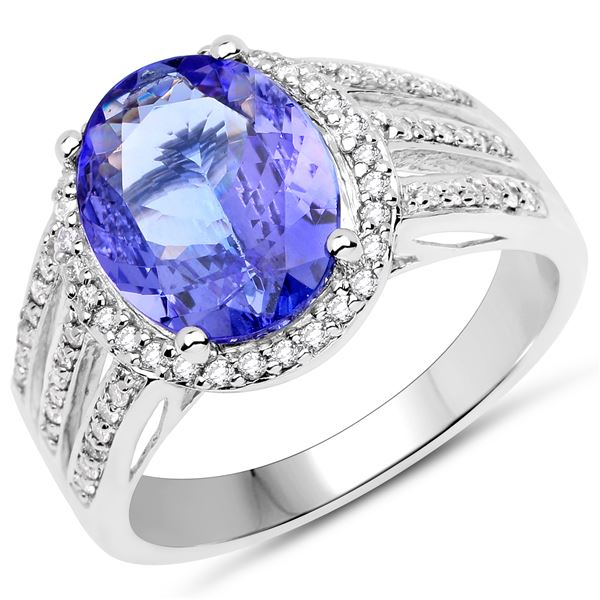 2.93ct Tanzanite 14K White Gold Ring