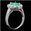 Image 2 : 14k White Gold 1.50ct Emerald 1.45ct Diamond Ring