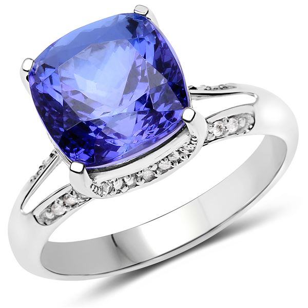 5.59ct Tanzanite 14K White Gold Ring