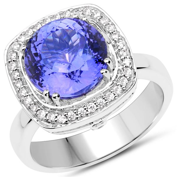 4.96ct Tanzanite 14K White Gold Ring