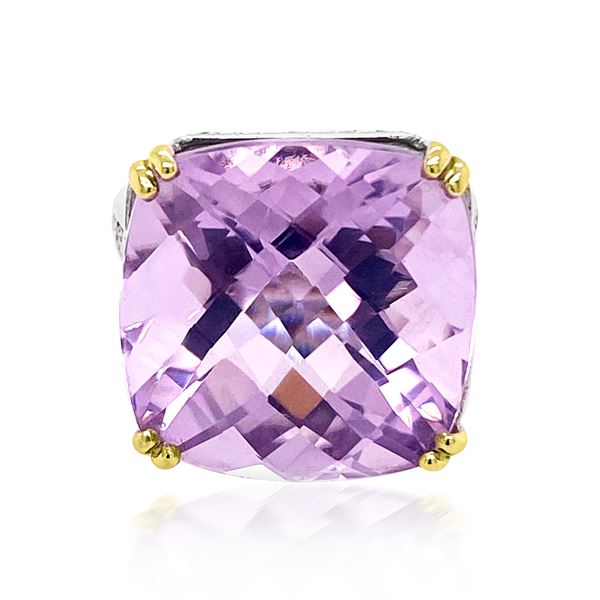 2ct Natural LAV QTZ 14K White Gold 8gm Ring