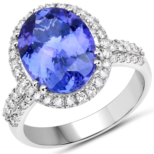 4.91ct Tanzanite 14K White Gold Ring