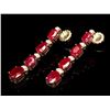 Image 1 : 14k Gold 8.50ct Ruby 0.25ct Diamond Earrings
