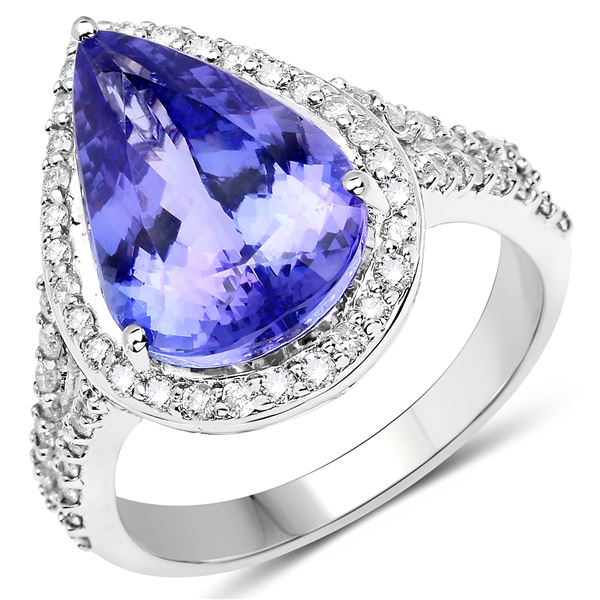 6.06ct Tanzanite 14K White Gold Ring