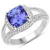 Image 1 : 3.25ct Tanzanite 14K White Gold Ring