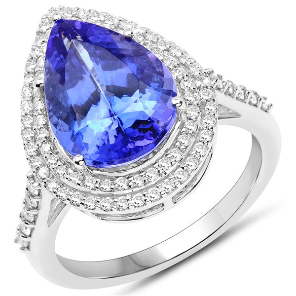 5.51ct Tanzanite 14K White Gold Ring