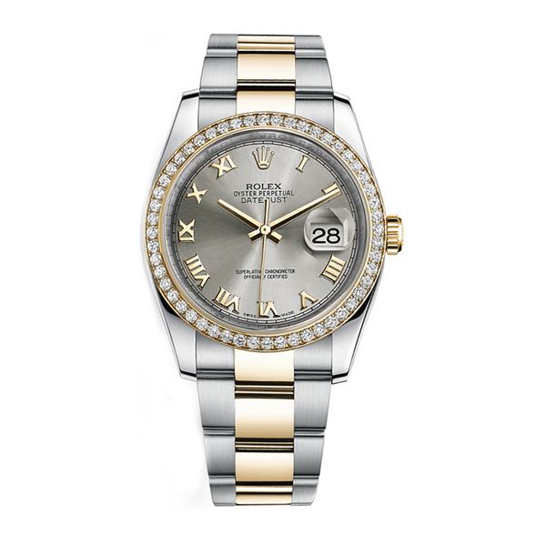Rolex SS/YG 36MM Datejust With Diamond Bezel Model # 116243