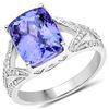Image 1 : 5.79ct Tanzanite 14K White Gold Ring