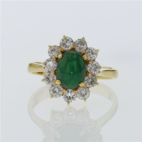 1.08ct Natural Emerald 18K Yellow Gold Ring