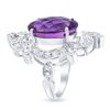 Image 2 : 10.65ct Oval Purple Amethyst & Diamond Ring