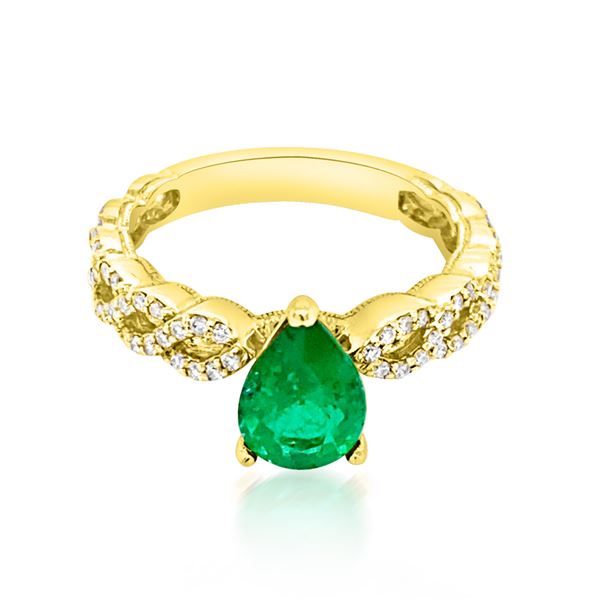 1.24ct Natural Emerald 14K Yellow Gold 3.35gm Ring