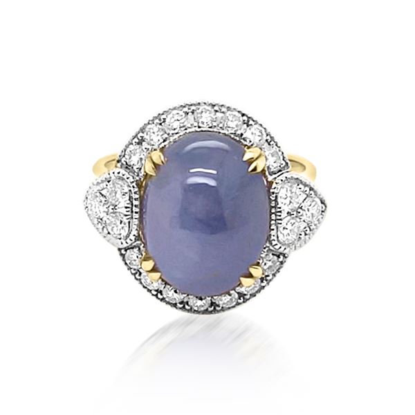 11.70ct Natural Ceylon Star Sapphire 14K Yellow Gold Ring