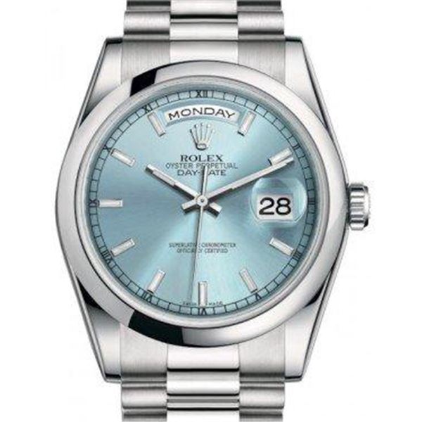 Rolex 36MM Day Date Platinum Model # 128236