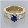 Image 2 : 0.90ct Natural Blue Sapphire 14K Yellow Gold Ring