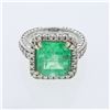 8.5ct Natural Colombian Emerald 14K White Gold Ring
