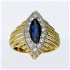 1.5ct Natural Blue Sapphire 18K Yellow Gold Ring