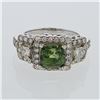 3.19ct Natural Green Sapphire 18K White Gold Ring