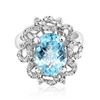 3.88ct Natural AQUAMARINE 14K White Gold 7gm Ring
