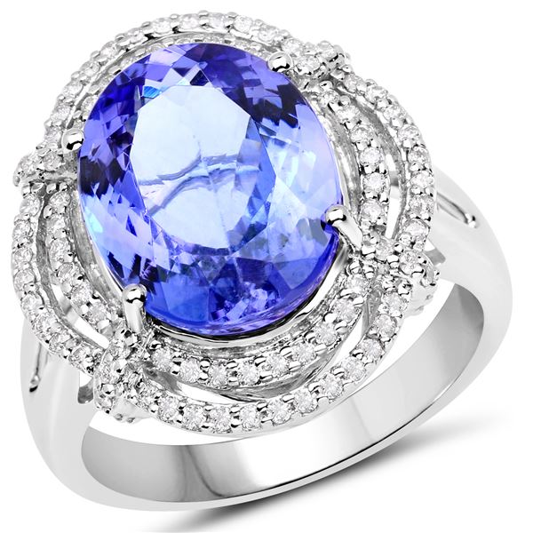 5.89ct Tanzanite 14K White Gold Ring