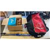 Image 1 : LOT OF NEW SOFTBALL WITH BATS AND CANADA BAG WITH CONTENTS