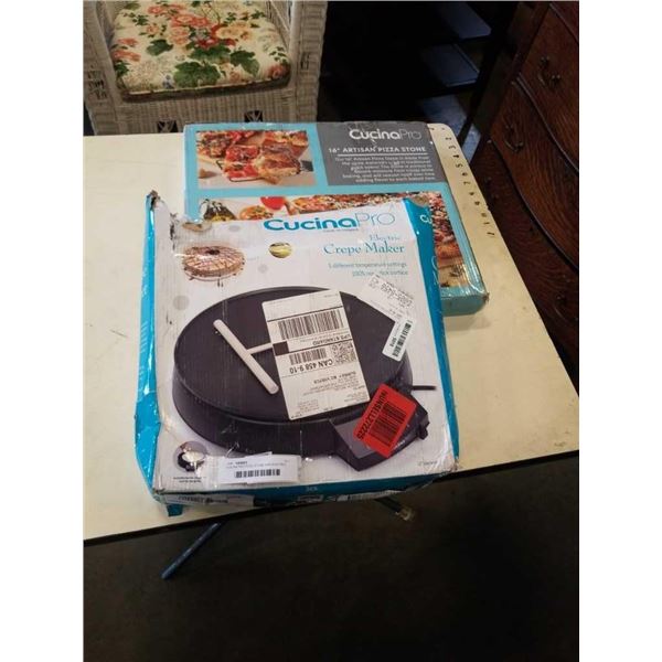 CUCINA PRO PIZZA STONE AND ELECTRIC CREPE MAKER