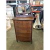 Image 1 : VINTAGE 6 DRAWER VANITY DRESSER WITH BEVELLED MIRROR