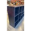 Image 2 : CUSTOM BUILT BLACK STORAGE CUBBY UNIT WITH WIRE CO CRAWLING BACK 8FT LONG, 46 INCHES TALL AND 17" DE