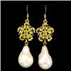 Image 1 : Natural Peridot Ruby Pearl Earrings