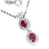 Image 1 : Natural Pigeon Blood Red Ruby White Topaz Necklace