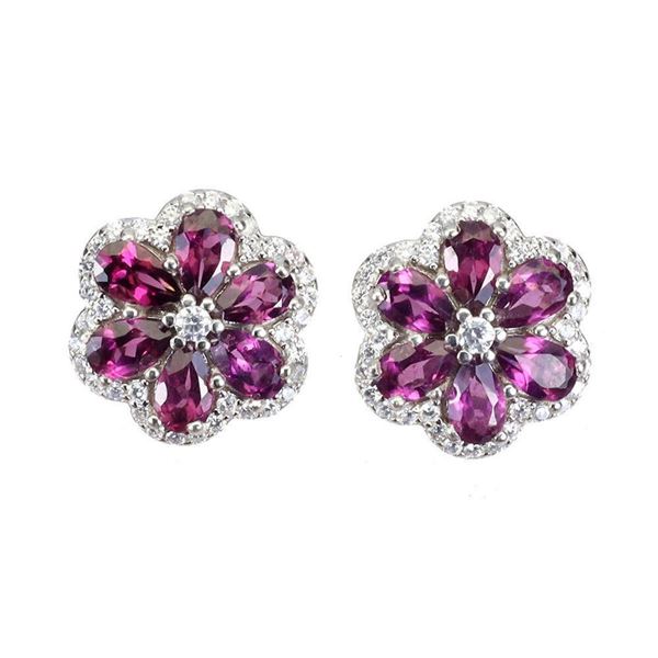 Natural Rhodolite Garnet Earrings