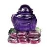 Image 2 : Natural Amethyst Handcarved Happy Buddha 92.96 Carats