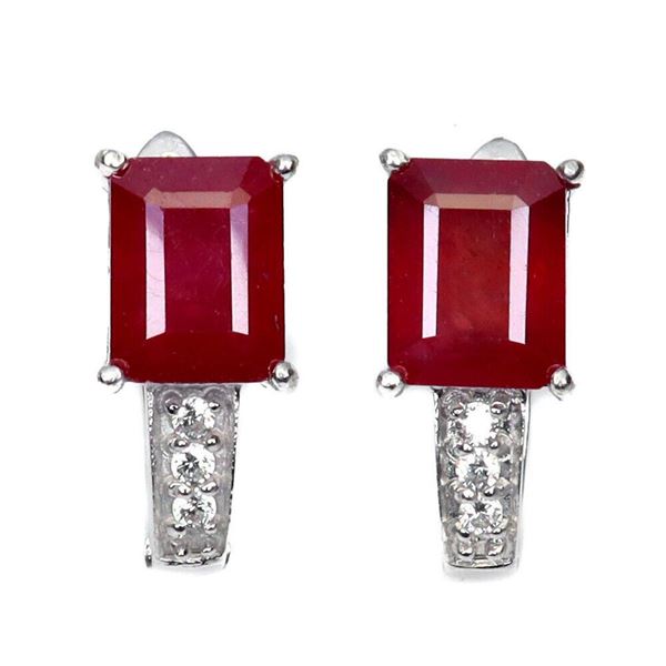 Natural Pigeon Blood Red Ruby Earrings