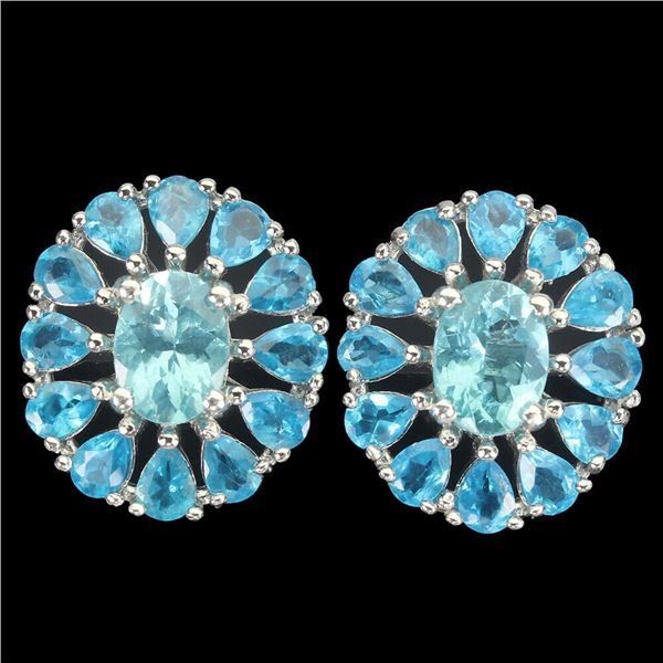 Natural Unheated Oval Apatite Earrings