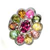 Image 1 : Natural Unheated  Multi Color Tourmaline Ring