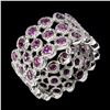 Image 1 : Natural Unheated  Rhodolite Garnet Eternity Ring
