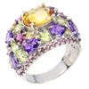 Image 2 : Natural Sapphire Citrine  Amethyst Peridot Ring