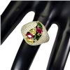 Image 1 : Natural Red Ruby & Tourmaline Ring